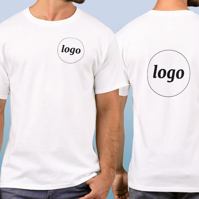 Simple Logo Crest and Back Promotional Business T Shirt (Simple logo crest and back print business branding promotional t-shirt)