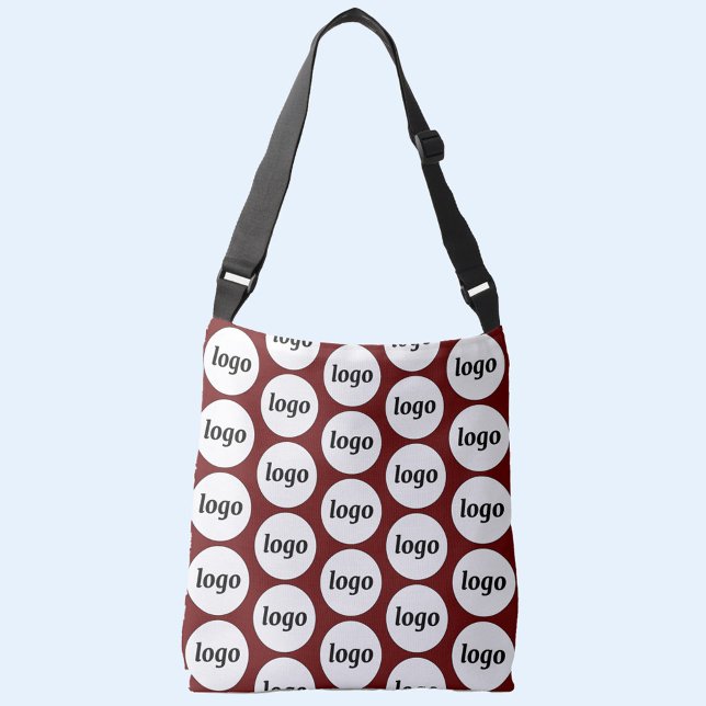 Simple Logo Pattern Business Burgundy Axelväska (Simple logo pattern business branding promotional cross body bag)