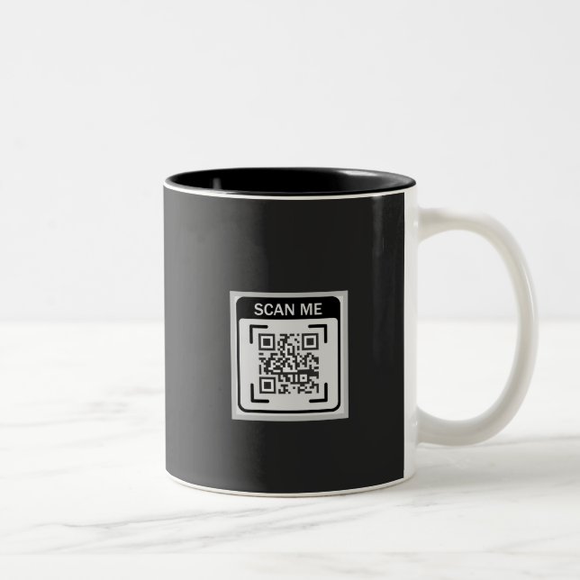 Simple Logo QR Code Business Black Två-Tonad Mugg (Höger)