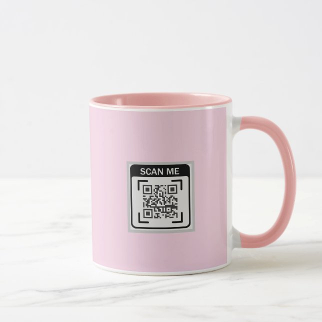 Simple Logo QR Code Business Pink Mugg (Höger)