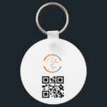 Simple Logo QR Code Business White Nyckelring<br><div class="desc">Add your own logo and QR code to this striking minimalist professional design. Great for employee branding,  or as a promotional product for your employees,  clients and customers.</div>