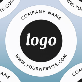 Simple Logo with Custom Text Business Promotional Runt Klistermärke