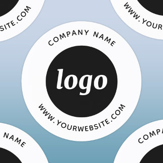 Simple Logo with Custom Text Business Promotional Runt Klistermärke