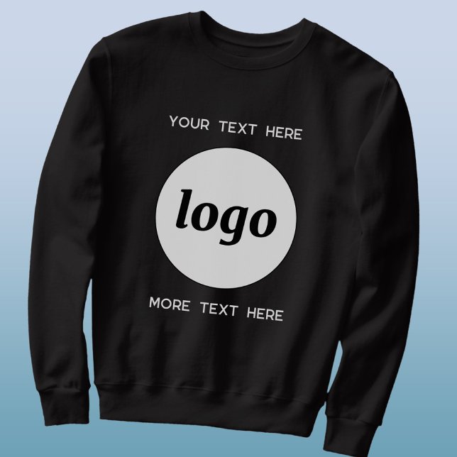 Simple Logo With Text Business Promotional Lång Ärmad Tröja (Simple logo with custom text business branding promotional sweatshirt)