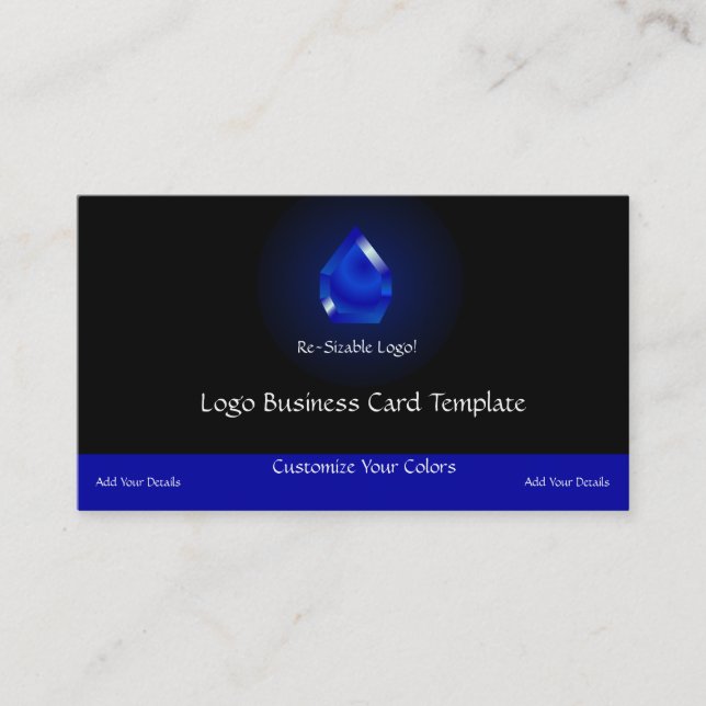 Simple Logotyper - Jude Blue Sapphire Logotyp Visitkort (Framsida)