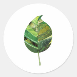 Simple Löv Sticker Runt Klistermärke