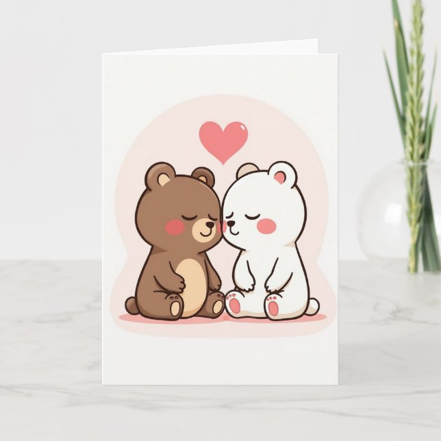 Simple Love Bears Card Kort (Framsida)