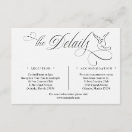 Simple Love Birds Script Details Enclosure Card Tilläggskort