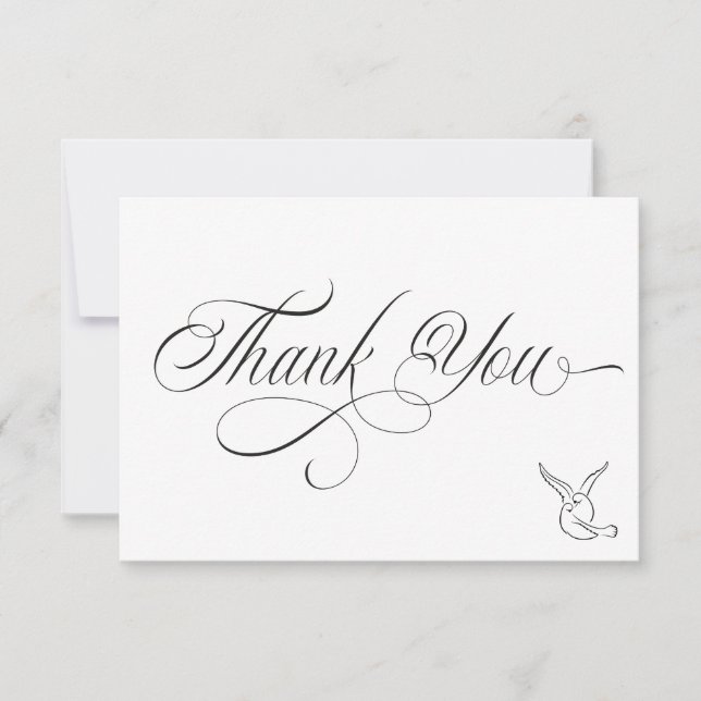Simple Love Birds Thank You Card Tack Kort (Framsida)