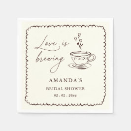 Simple Love brygger kaffe Bröllopsdusch Pappersservett