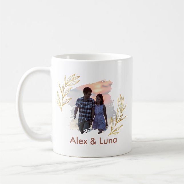 Simple Love Elegant Couple Gift Romantic Warm Cute Kaffemugg (Vänster)