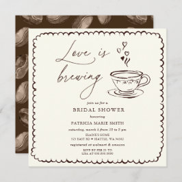 Simple Love is Brewing Coffee Bridal Shower Inbjudningar