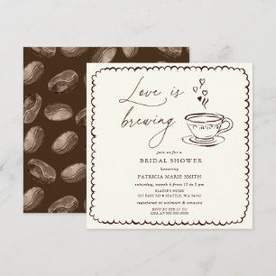 Simple Love is Brewing Coffee Bridal Shower Inbjudningar