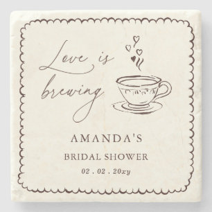 Simple Love is Brewing Coffee Bröllopsdusch Stenunderlägg