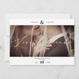 Simple Love & Thanks Custom Photo Couple Wedding