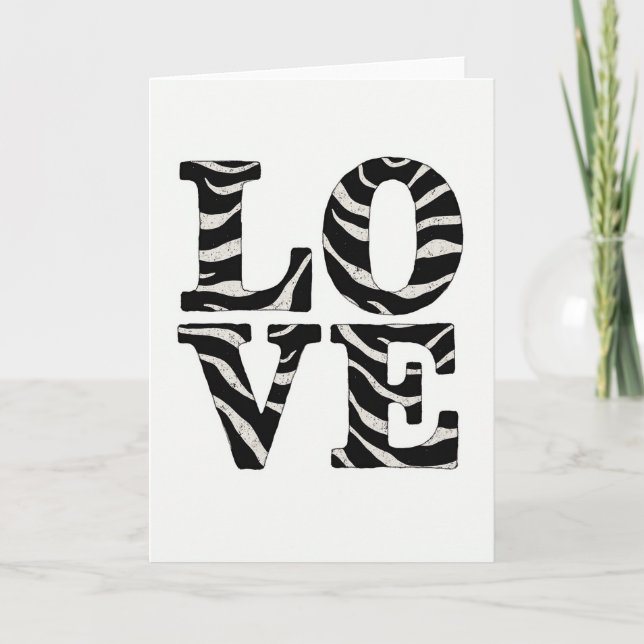 Simple Love Zebra Card Kort (Framsida)