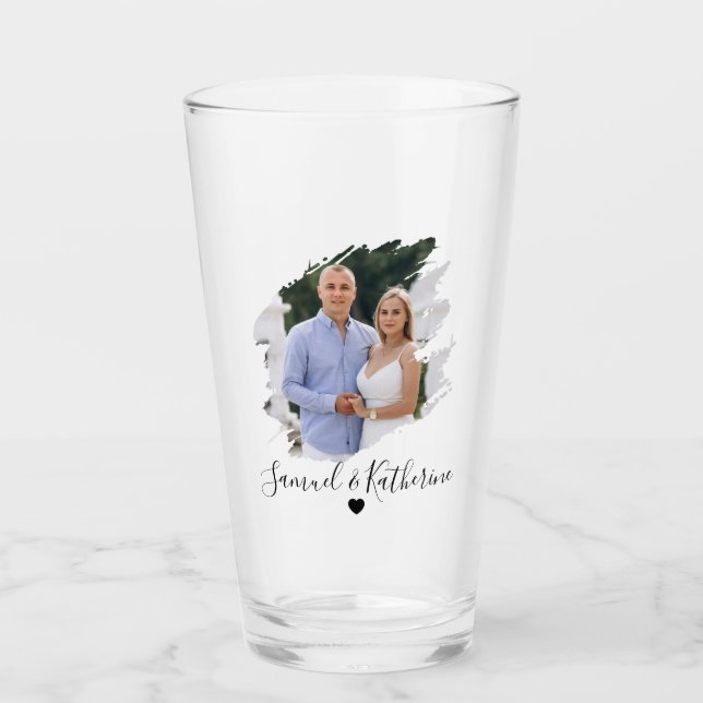 Simple Lovely Valentine's Couple Beer Glass Glaskopp (Framsida)