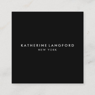 Simple Luxury Black & White Minimal Boutique Fyrkantigt Visitkort