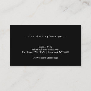 Simple Luxury Black & White Minimal Boutique Visitkort