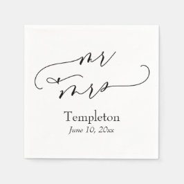 Simple Luxury Script Font Mr & Mrs. Pappersservett