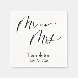 Simple Luxury Script Font Mr & Mrs. Pappersservett