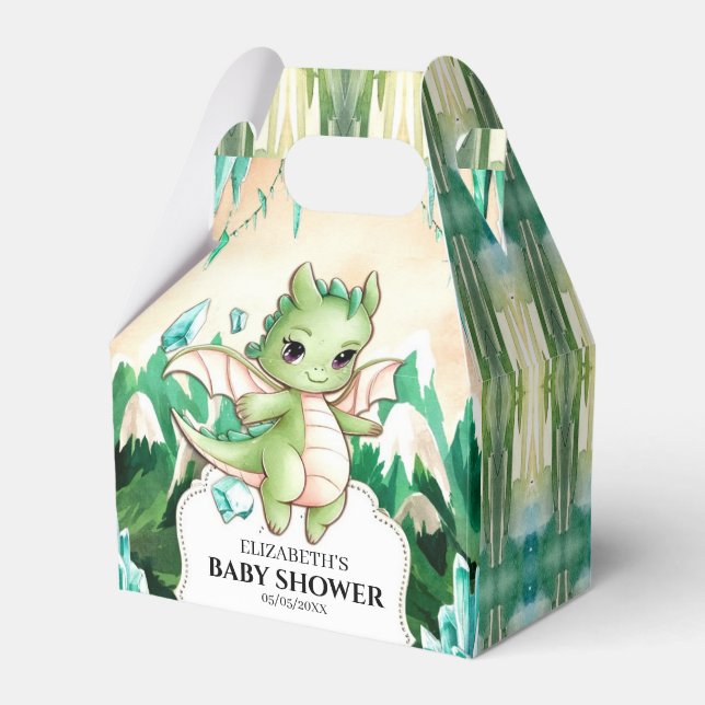 Simple Lycklig Dragon Baby Shower Presentaskar (Framsidan Sidan)