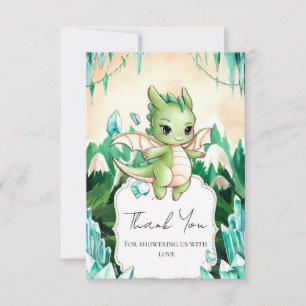 Simple Lycklig Dragon Baby Shower Tack Kort