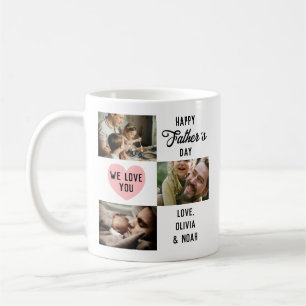 Simple Lycklig Fars dag Anpassningsbar 3 Photo Kaffemugg