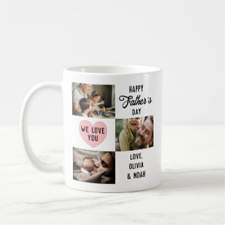 Simple Lycklig Fars dag Anpassningsbar 3 Photo Kaffemugg