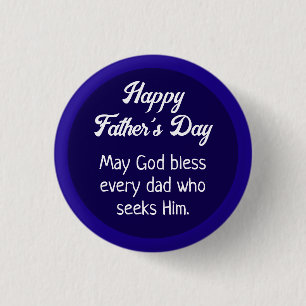 Simple Lycklig Fars dag Pappa Prayer Mörk blått Knapp