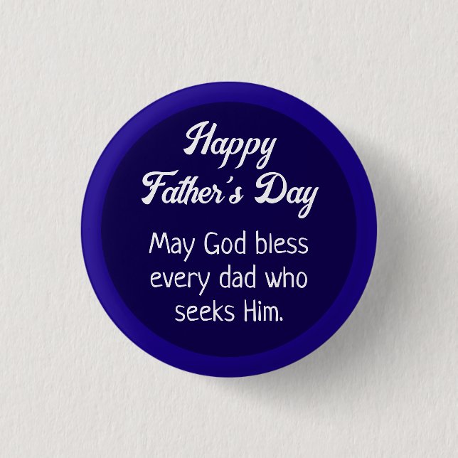 Simple Lycklig Fars dag Pappa Prayer Mörk blått Knapp (Framsida)