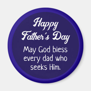Simple Lycklig Fars dag Pappa Prayer Mörk blått Magnet