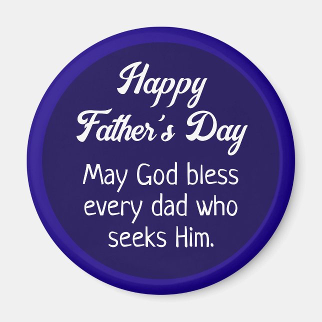 Simple Lycklig Fars dag Pappa Prayer Mörk blått Magnet (Framsidan)