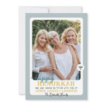 Simple LYCKLIG HANNUKAH Menorah Photo