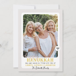 Simple LYCKLIG HANNUKAH Menorah Photo Julkort