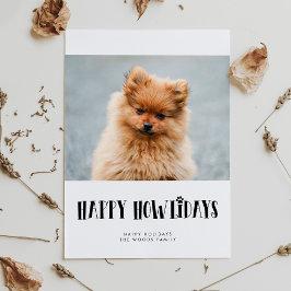 Simple Lycklig Howlidays Hund Photo Julkort