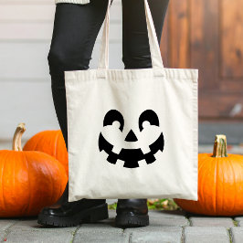 Simple Lycklig Smiling Halloween Pumpkin Ansikte Tygkasse
