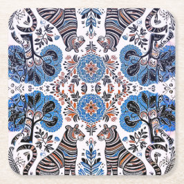 simple madhubani painting underlägg papper kvadrat