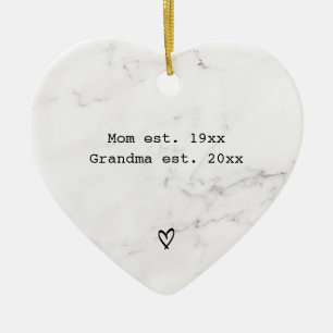 Simple Mamma befordrad till Grandma Black White Ma Julgransprydnad Keramik