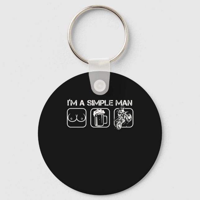 Simple Man Girls Beer Motorcle Motocross Biker G Nyckelring (Framsida)