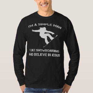 Simple Man: Snowboarding & Jesus Tee (39 tecken)