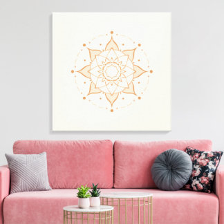 Simple Mandala Wall Art | Minimalist S Geomet Canvastryck