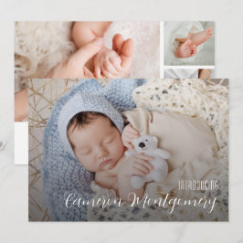 Simple Många Photo Collage Birth Meddelande