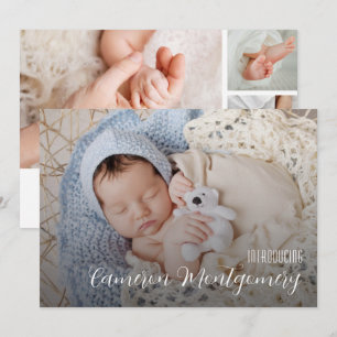 Simple Många Photo Collage Birth Meddelande