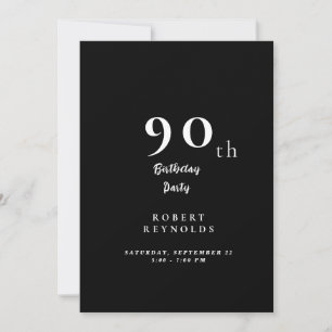 Simple Man's 90:e Födelsedagsfest Black Investigat Inbjudningar