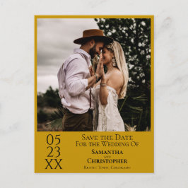 Simple Marigold Bröllop spara datum Photo Vykort