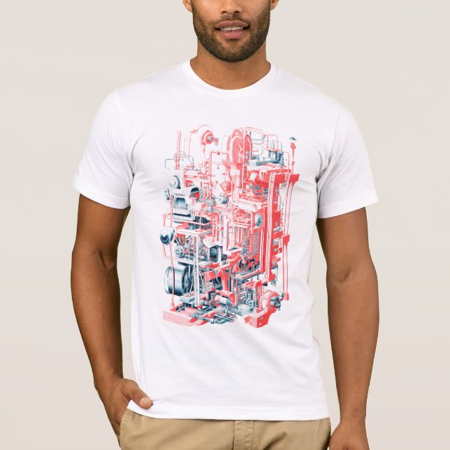 Simple Maskiner Risograph T Shirt (Framsida)