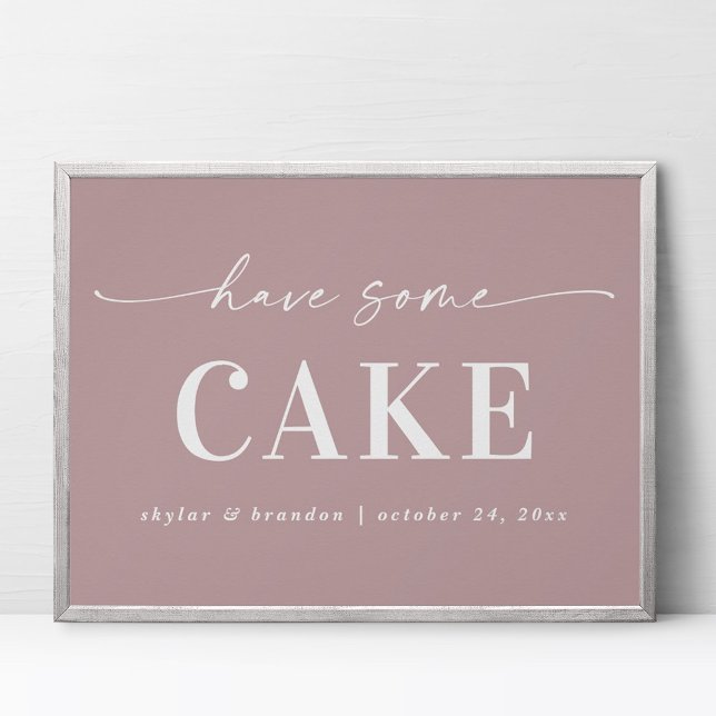 Simple Mauve har lite Cake Bröllop-tecken Poster (Skapare uppladdad)