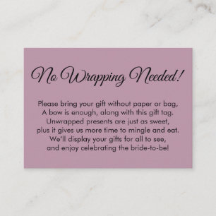 Simple Mauve No Wrapping Need Möhippa Tilläggskort