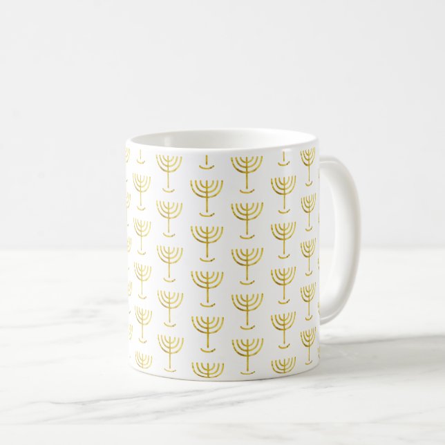 Simple Menorah Gold Foil Kaffemugg (Framsida höger)